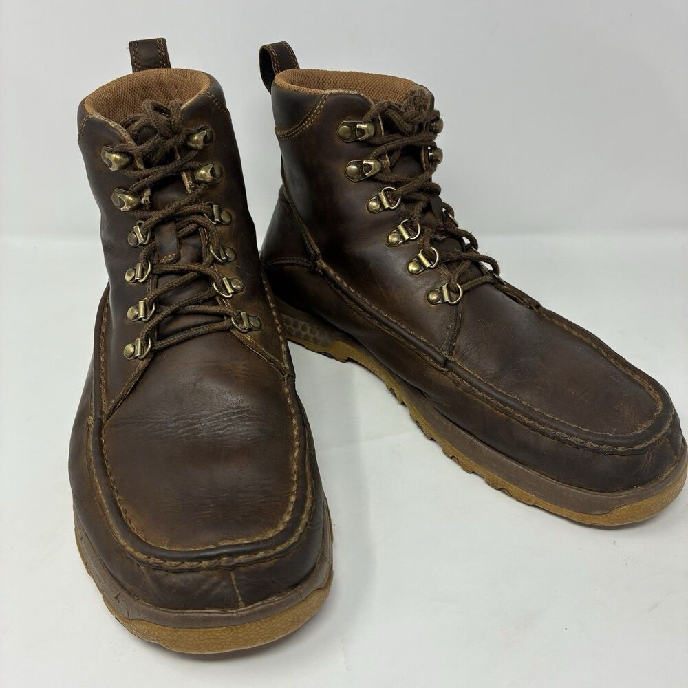 Twisted X Men's MXC0011 Brown Leather Moc Toe Work Boots Size 10 M CellStretch